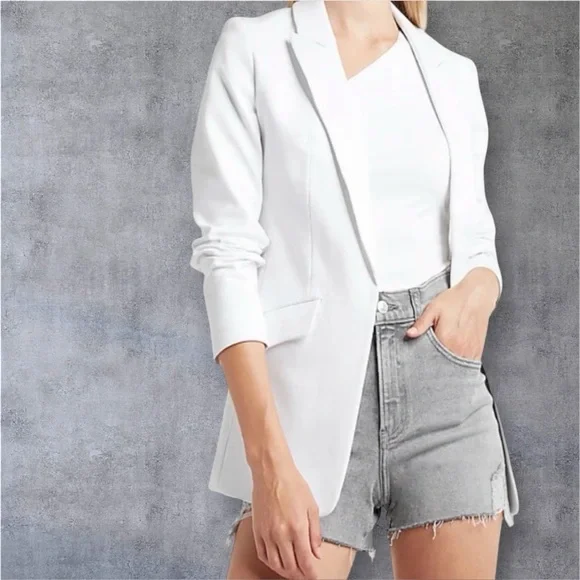 NWT✨Express White Blazer Columnist Open Front Boyfriend  Size XS - Picture 4 of 9